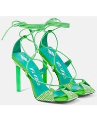 The Attico - Adele Lace-Up Crystal-Embellished Sandals - Lyst