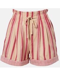 Isabel Marant - Nirma Striped Cotton Shorts - Lyst