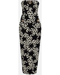 Area - Crystal-Embellished Jacquard Maxi Dress - Lyst