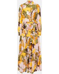 La DoubleJ - Casanova Floral Cotton-silk Maxi Dress - Lyst