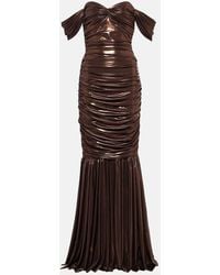 Norma Kamali - Robe Longue Walter A Encolure Bardot - Lyst