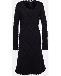 Burberry - Scalloped Wool-Blend Midi Dress - Lyst