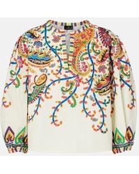 Etro - Paisley Printed Cotton Top - Lyst
