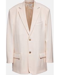 Tod's - Leather-trimmed Wool Blazer - Lyst