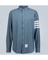 Thom Browne - Camisa en cambray de algodon con 4-Bar - Lyst