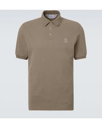 Brunello Cucinelli - Logo Cotton Pique Polo Shirt - Lyst