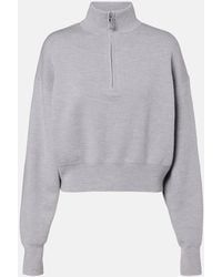Victoria Beckham - Wool-Blend Half-Zip Sweater - Lyst
