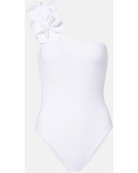 Karla Colletto - Tess Floral-Applique One-Shoulder Swimsuit - Lyst
