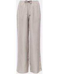The Row - Pantalon Ample Jugi En Soie A Taille Mi-Haute - Lyst