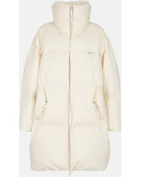 Prada - Funnel-neck Down And Cotton Coat - Lyst
