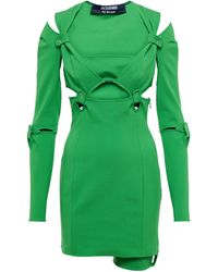 Jacquemus La Robe Mari Cutout Minidress - Green