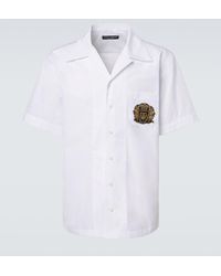 Dolce & Gabbana - Logo Cotton Poplin Bowling Shirt - Lyst