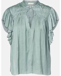 Ulla Johnson - Top Agosta De Saten Plisado - Lyst