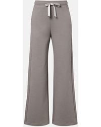 Max Mara - Cotton-Blend Wide-Leg Sweatpants - Lyst