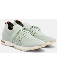 Loro Piana - 360 Lp Lady Flex Suede-Trimmed Sneakers - Lyst
