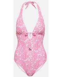 Heidi Klein - Ischia Printed Halterneck Swimsuit - Lyst