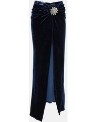 Rabanne - Embellished Velvet Maxi Skirt - Lyst