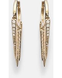 Sydney Evan - Fringe Huggie 14Kt Hoop Earrings With Diamonds - Lyst