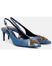 Dolce & Gabbana - Denim-Schuhe Mit Absatz - Lyst