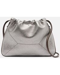 Brunello Cucinelli - Monili Small Metallic Leather Crossbody Bag - Lyst
