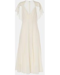Chloé - Silk Chiffon Midi Dress - Lyst