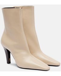 Saint Laurent - Leather Jill Ankle Boots 95 - Lyst