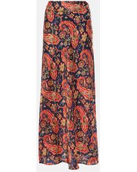 Rabanne - Gonna lunga in raso con stampa paisley - Lyst