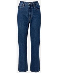 SLVRLAKE Denim - London Cropped High-Rise Straight Jeans - Lyst
