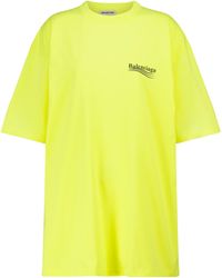 Balenciaga Oversized Cotton T-shirt - Yellow