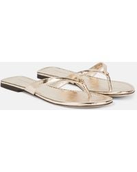 Tory Burch - Metallic Leather Thong Sandals - Lyst