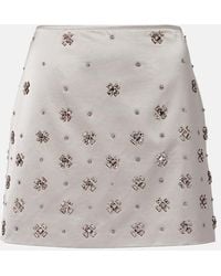 Veronica Beard - Olenna Embellished Cotton-Blend Miniskirt - Lyst