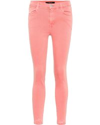 J Brand High-Rise Skinny Jeans Alana - Pink