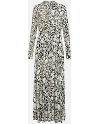 Jil Sander - Floral-printed High-neck Maxi Dress - Lyst