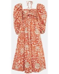 Ulla Johnson - Alessa Printed Cotton Midi Dress - Lyst