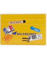 Balenciaga - Logo Printed Leather Card Holder - Lyst
