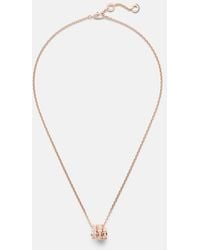 BVLGARI - Serpenti Viper 18Kt Rose Pendant Necklace With Diamonds - Lyst