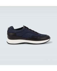 John Lobb - Leather-Trimmed Slip-On Sneakers - Lyst