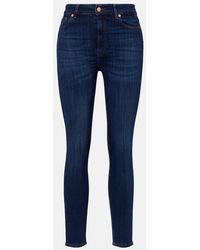 7 For All Mankind - Aubrey High-Rise Cropped Skinny Jeans - Lyst