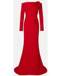 Safiyaa - Rory Floral-Applique Crepe Gown - Lyst