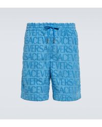 Versace - Allover Terry Clots Shorts - Lyst
