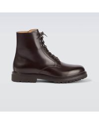 Brunello Cucinelli - Leather Lace-Up Boots - Lyst