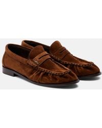 Saint Laurent - Le Loafer Suede Penny Loafers - Lyst