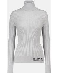 Moncler - Dolcevita in lana a coste - Lyst