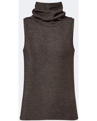 Brunello Cucinelli - Top A Col Roule En Laine Melangee - Lyst