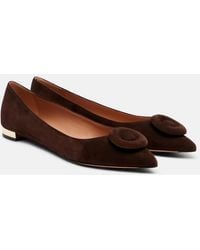 Aquazzura - Hoop Suede Ballet Flats - Lyst