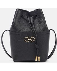 Ferragamo - Gancini Mini Leather Bucket Bag - Lyst