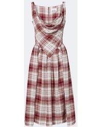 Vivienne Westwood - Sunday Draped Tartan Crepe Midi Dress - Lyst