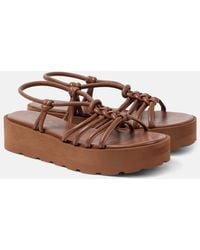 Gianvito Rossi - Hebe Leather Platform Sandals - Lyst
