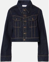 Victoria Beckham - Cropped Denim Jacket - Lyst