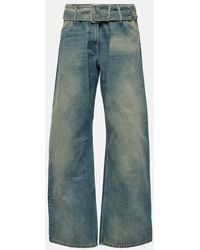 Acne Studios - Jeans anchos de tiro bajo con cinturon - Lyst